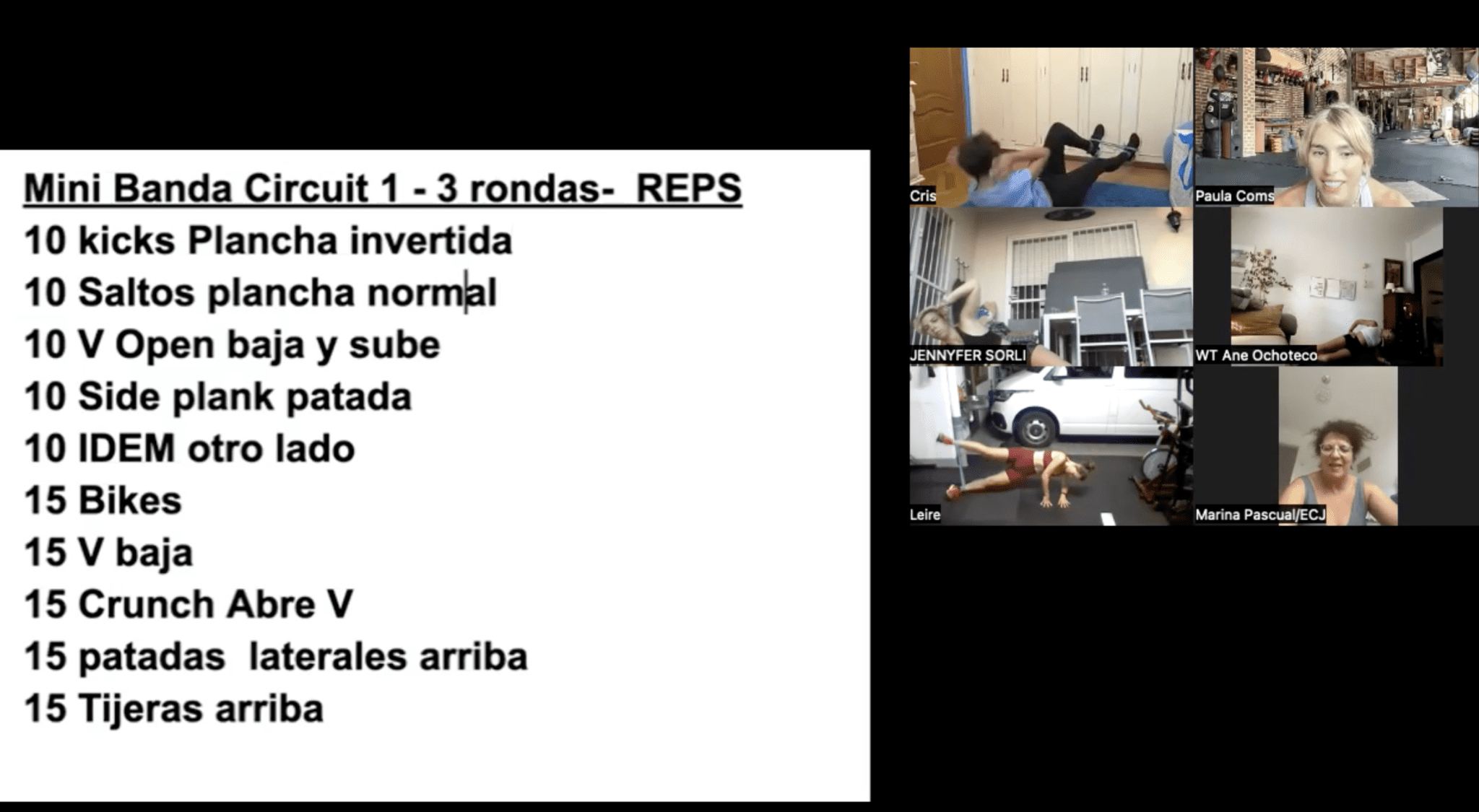 HIIT+CORE con Mancuernas y minibanda