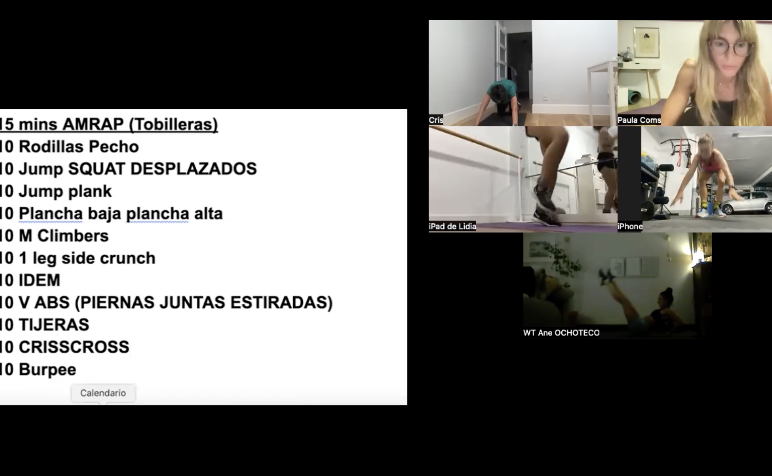 HIIT+CORE – Con Fitball y discos deslizantes 50´(Directo 14/09/23)